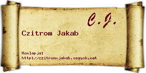 Czitrom Jakab névjegykártya